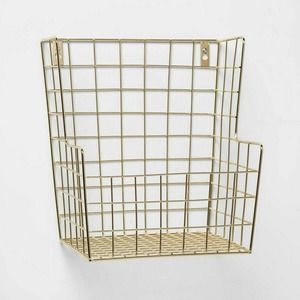 NEW Pillowfort Gold Wall Basket Storage Crate from Target 12x12x9 Hanging